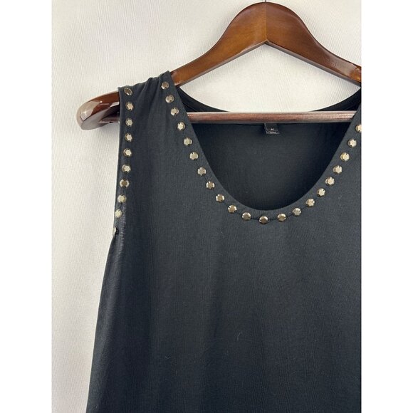 Women’s J.Crew Medium Black Tank Blouse w/ Dark Gold Harware - Picture 2 of 5